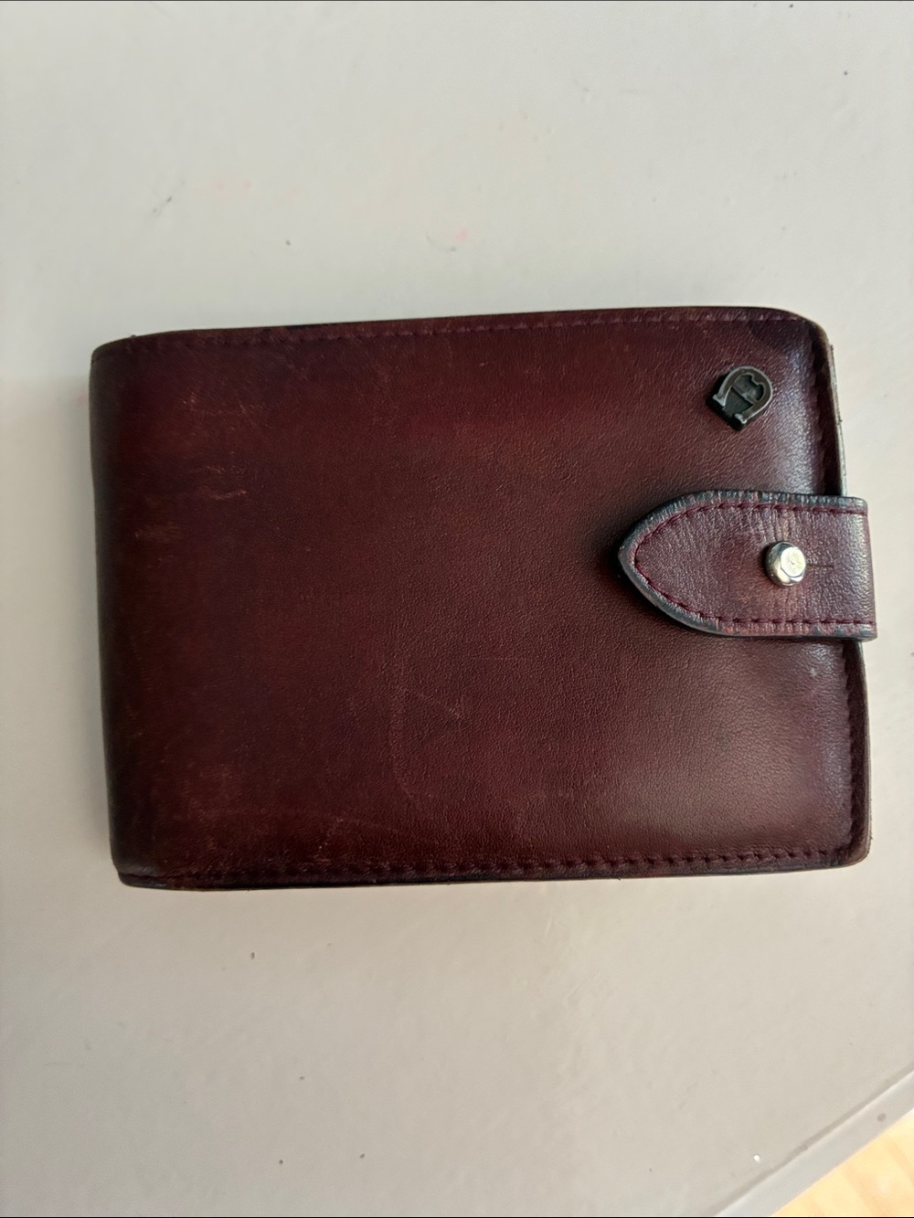 Vintage Etienne Aigner Leather Card Wallet - Burgundy